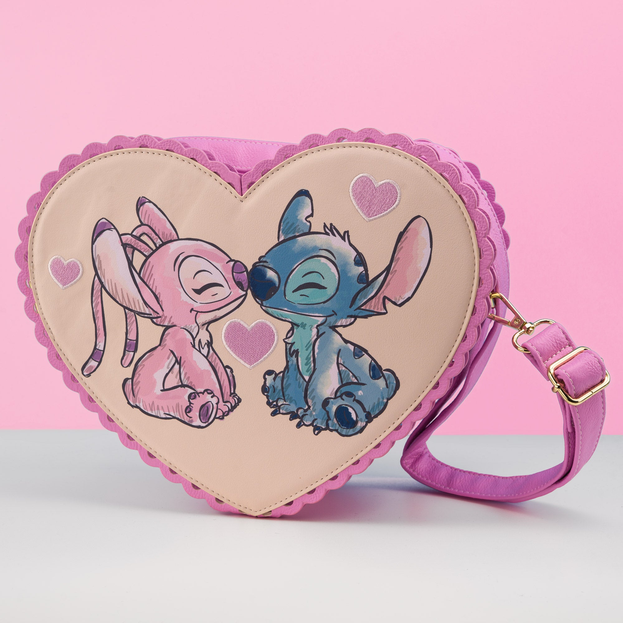 Loungefly x Disney Lilo and Stitch Heart Shaped Chocolate Box Crossbody Bag