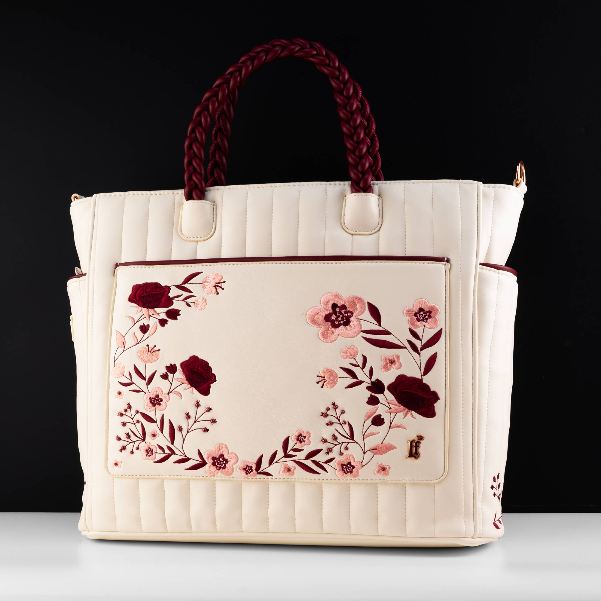 Loungefly Originals Cream & Red Floral Tote Bag