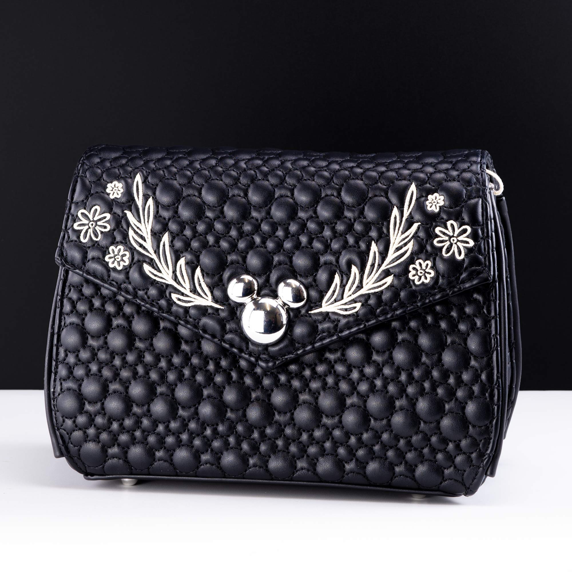 Loungefly x Disney Mickey Mouse Quilted Floral Crossbody Bag