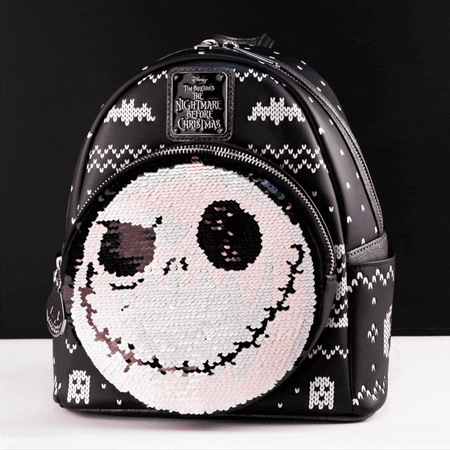 Loungefly x Disney Nightmare Before Christmas Jack Skellington Reversible Sequin Mini Backpack