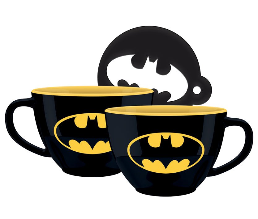 Batman Logo Cappuccino Coffee Mug with Stencil – GeekCore