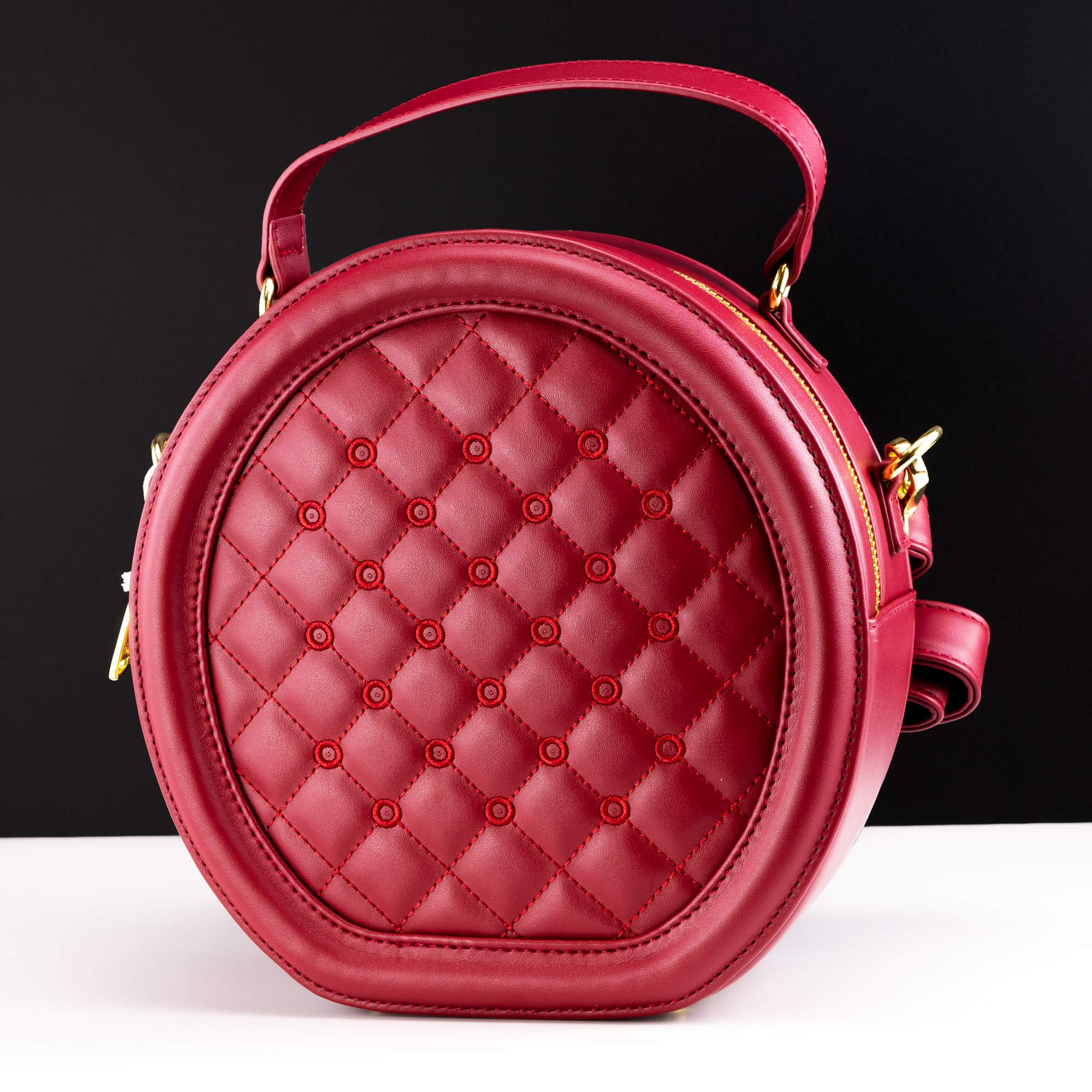 Loungefly Originals Red Quilted Pin Trader Crossbody Bag - GeekCore