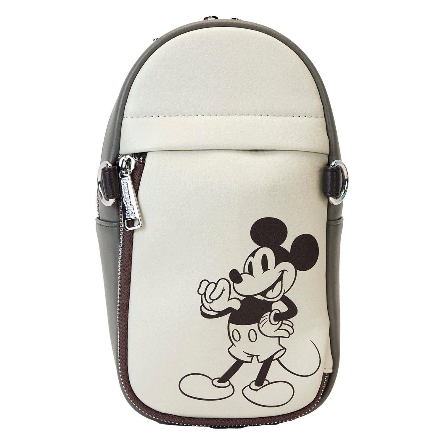 Loungefly x Disney Mickey And Friends Faux Leather And Canvas Water Bottle Crossbody Bag - GeekCore