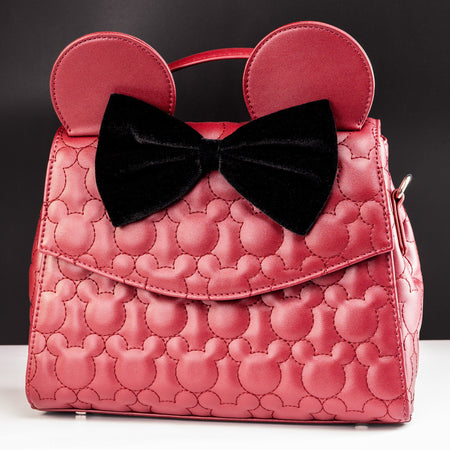 Loungefly x Disney Minnie Mouse Maroon Quilted Crossbody bag - GeekCore