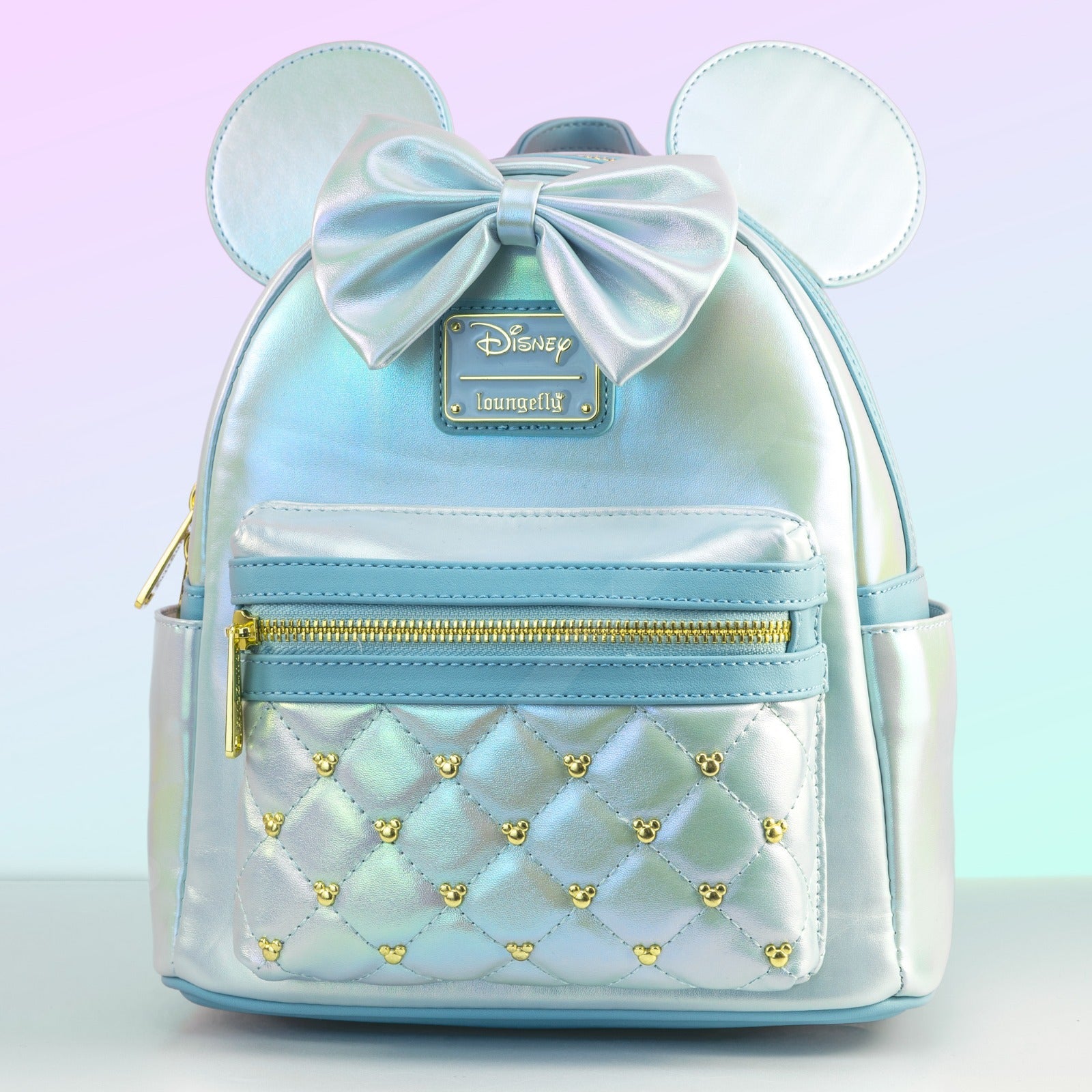 disney mini backpacks for women Loungefly x Disney Minnie Mouse Pearlescent Sky Quilted Mini Backpack – GeekCore