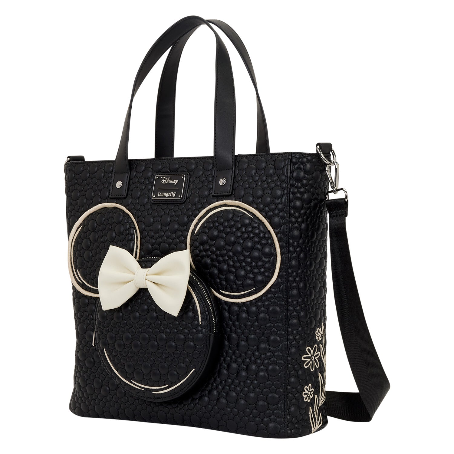Loungefly x Disney Minnie Mouse Quilted Floral Convertible Backpack & Tote Bag - GeekCore
