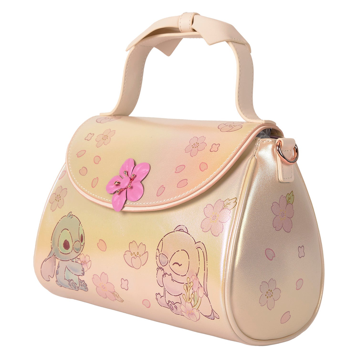 Loungefly x Disney Stitch Cherry Blossom Bow Handle Crossbody Bag - GeekCore
