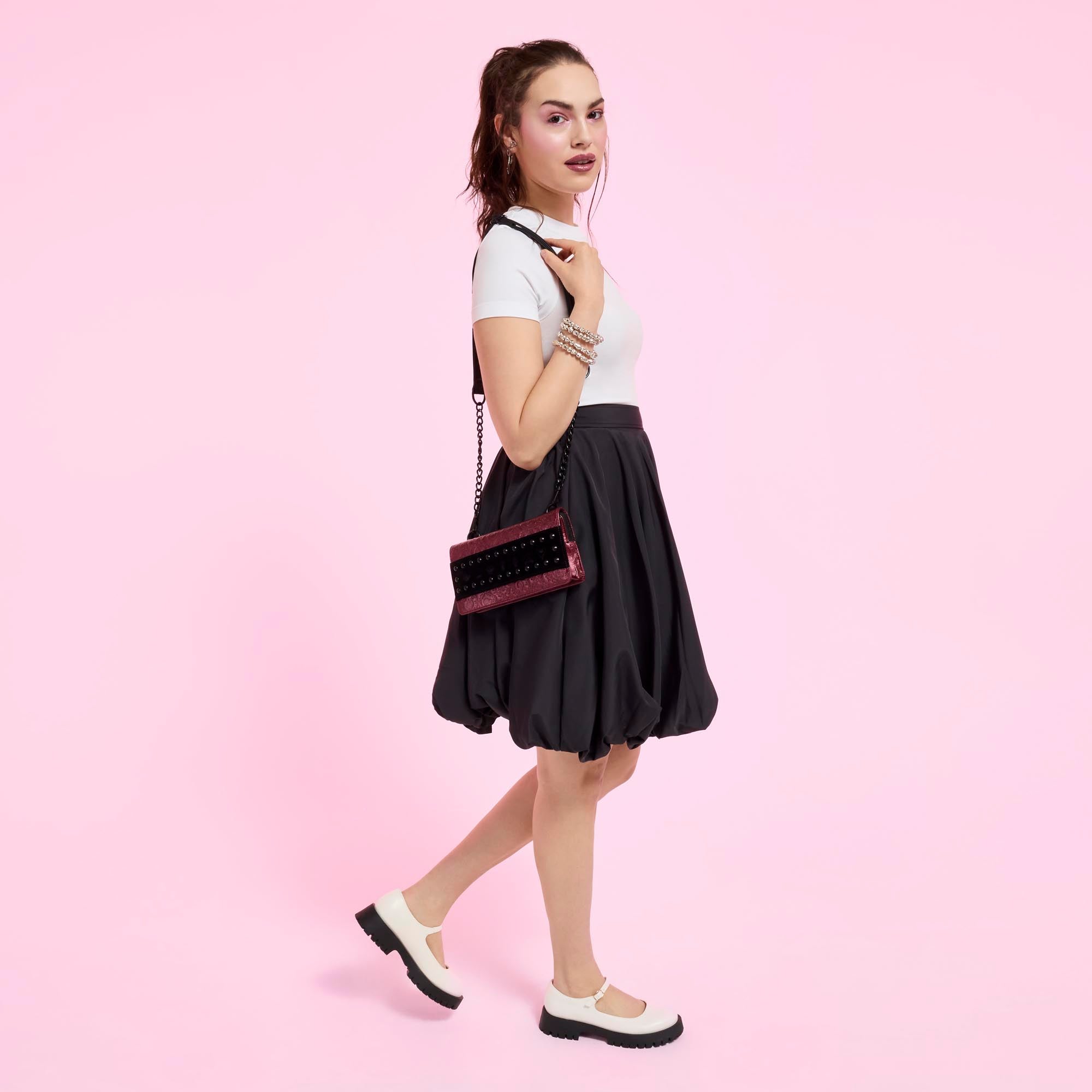 Loungefly x Disney Villains Studded Velvet Clutch Crossbody Bag - GeekCore