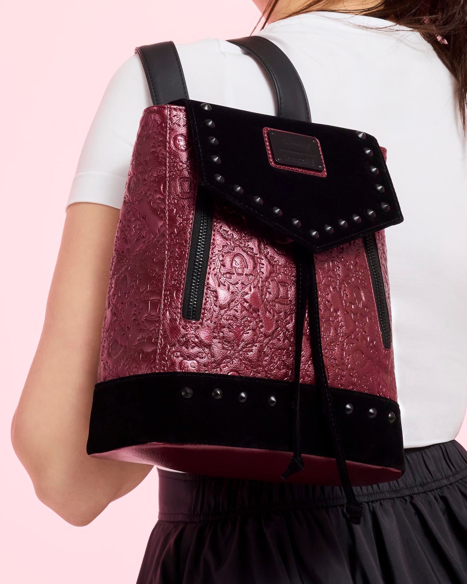 Loungefly x Disney Villains Studded Velvet Mini Backpack - GeekCore