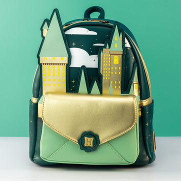Loungefly x Harry Potter Golden Hogwarts Castle Mini Backpack - GeekCore