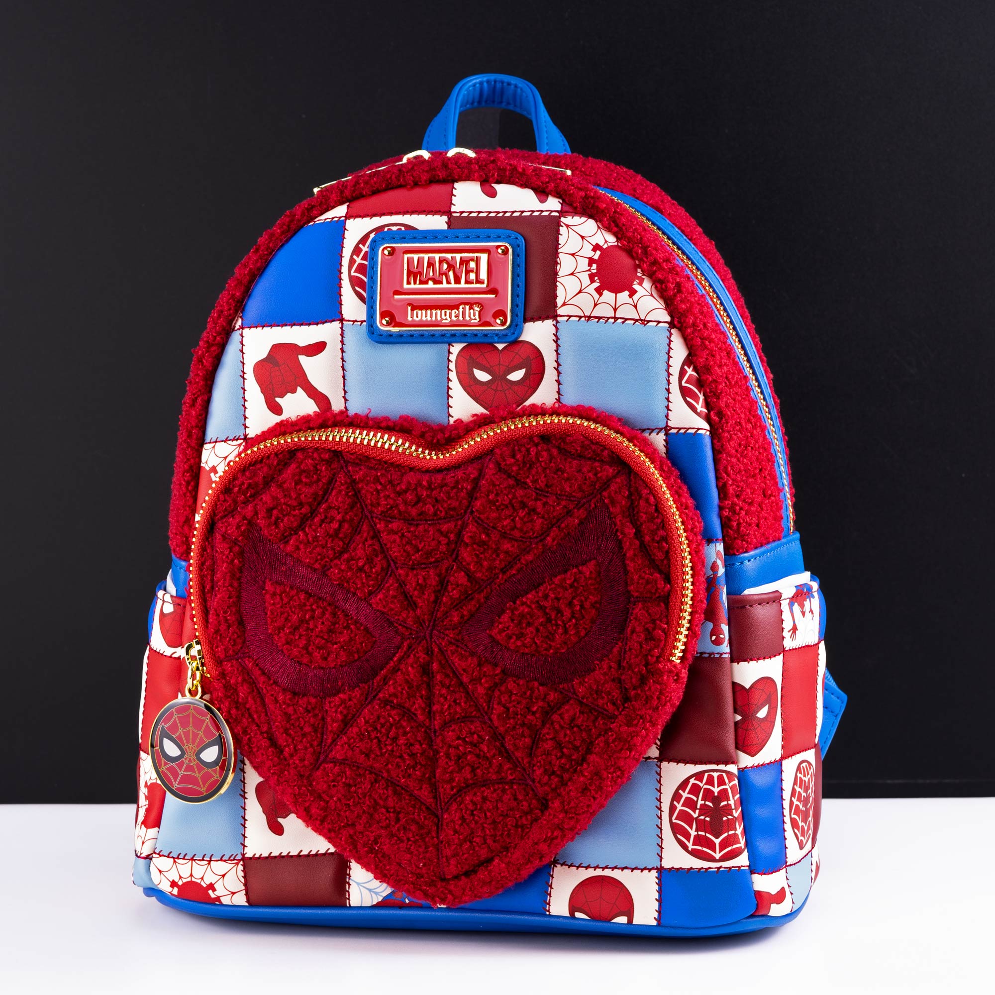 Loungefly x Marvel Spider - Man Sherpa Heart Mini Backpack - GeekCore