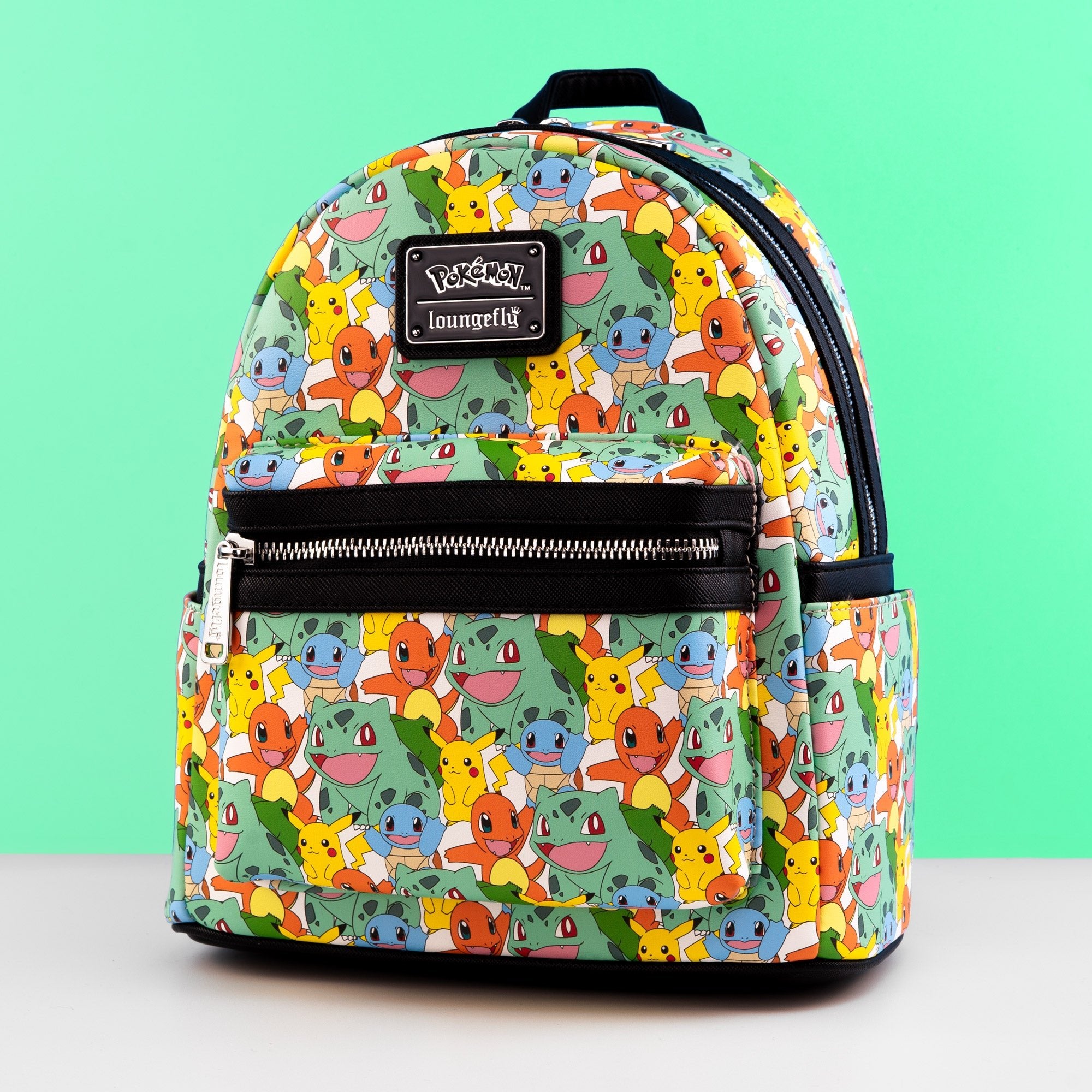 Loungefly x Pokemon Starters and Pikachu AOP Mini Backpack - GeekCore