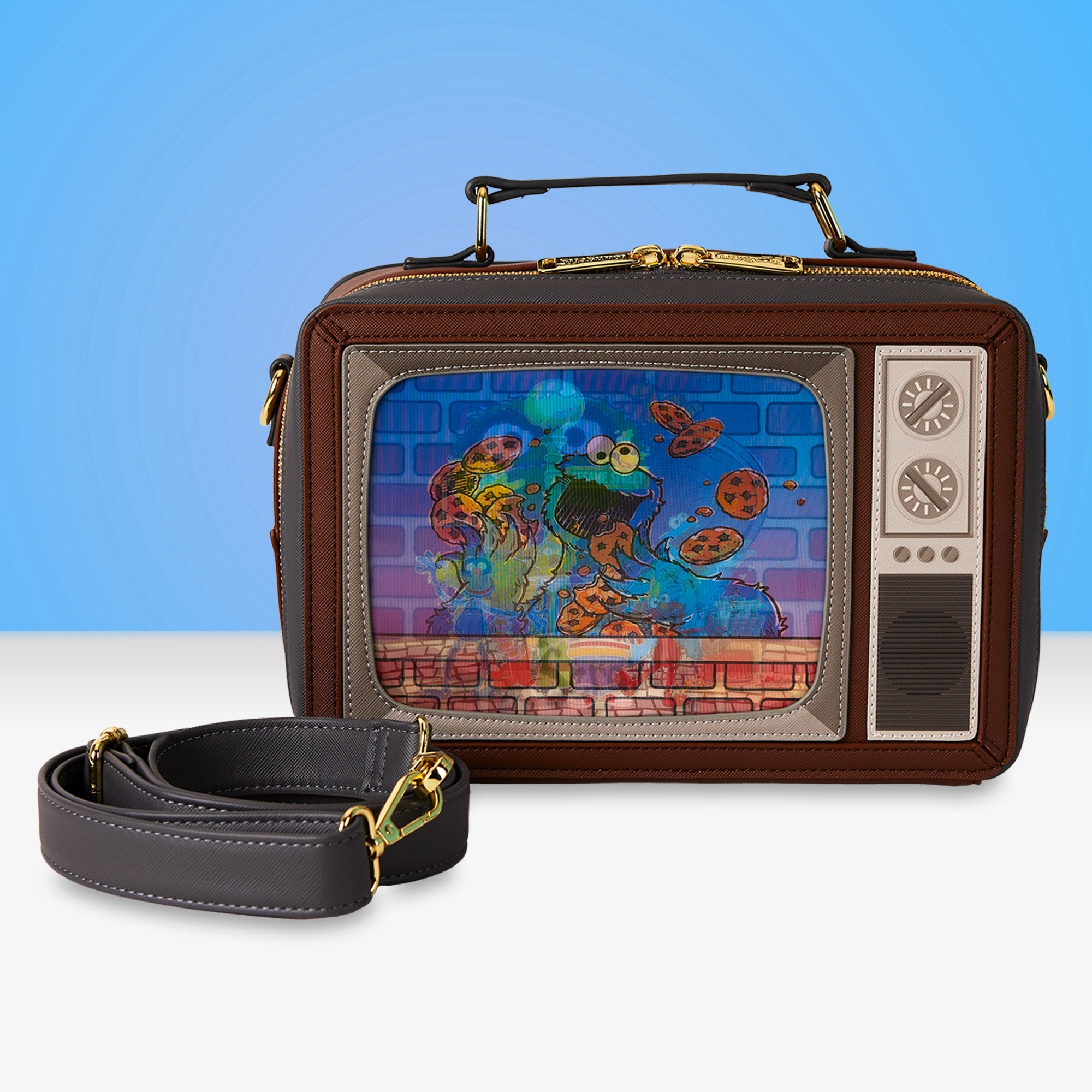 Loungefly x Sesame Street Lenticular Retro TV Crossbody Bag - GeekCore
