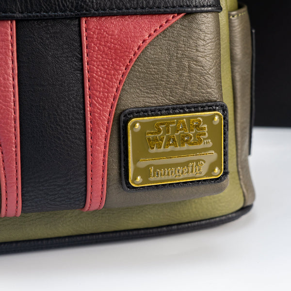 Loungefly Zaino Star Wars Boba Fett Bright Leaves | Nylon Robusto Con Tasca Per Laptop | Dimensioni 29,2x44,5x12,7 Cm - 2