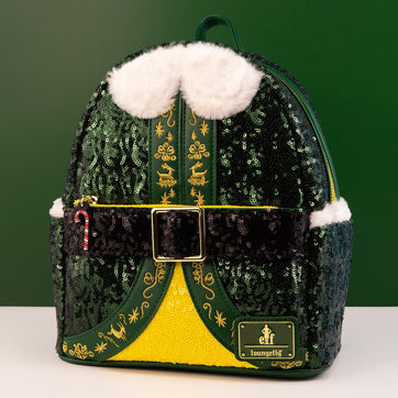 Loungefly x Warner Bros. Elf Buddy Sequin Cosplay Mini Backpack - GeekCore