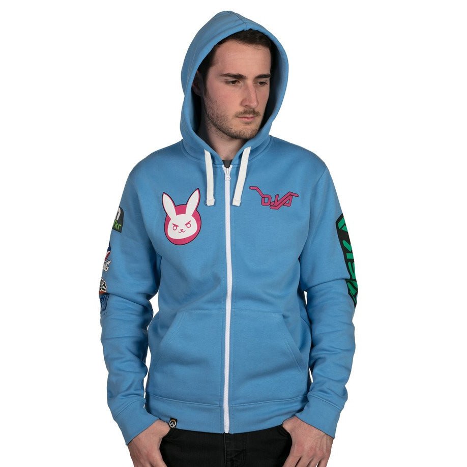 Overwatch D.Va Zip-Up Hoodie (Blue) – GeekCore