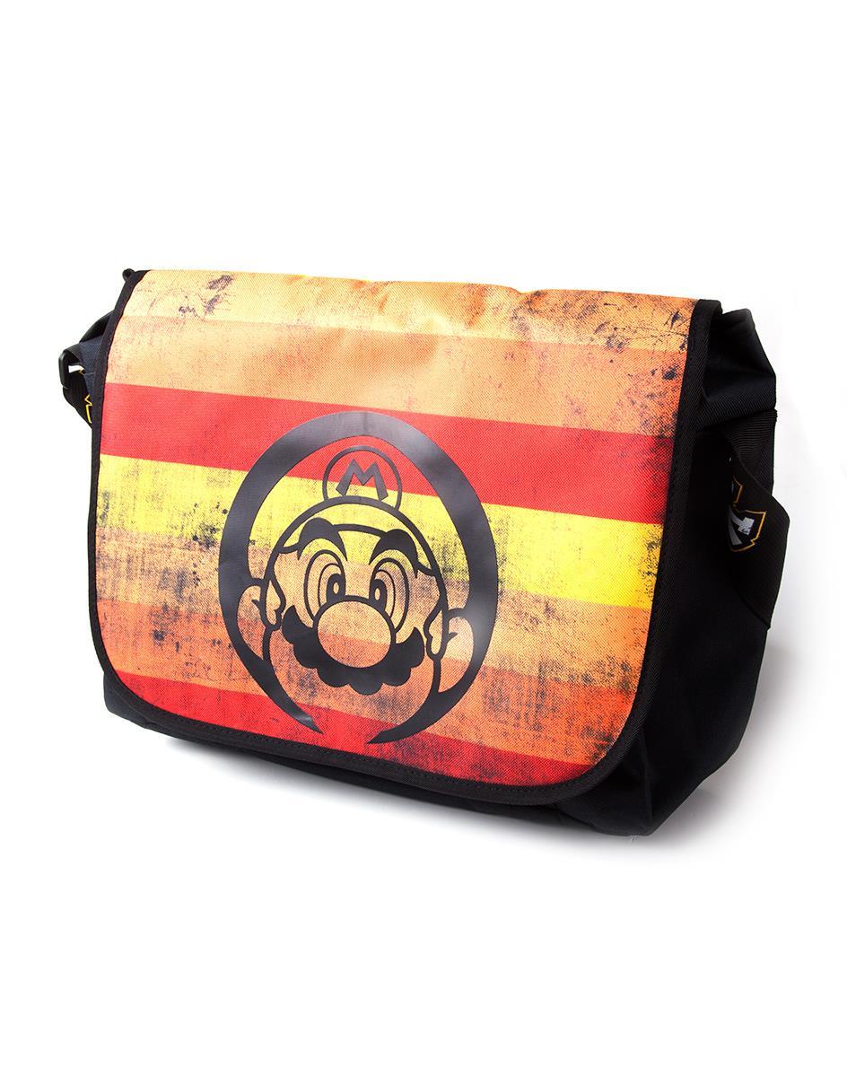 Super Mario Retro Striped Messenger Bag - GeekCore