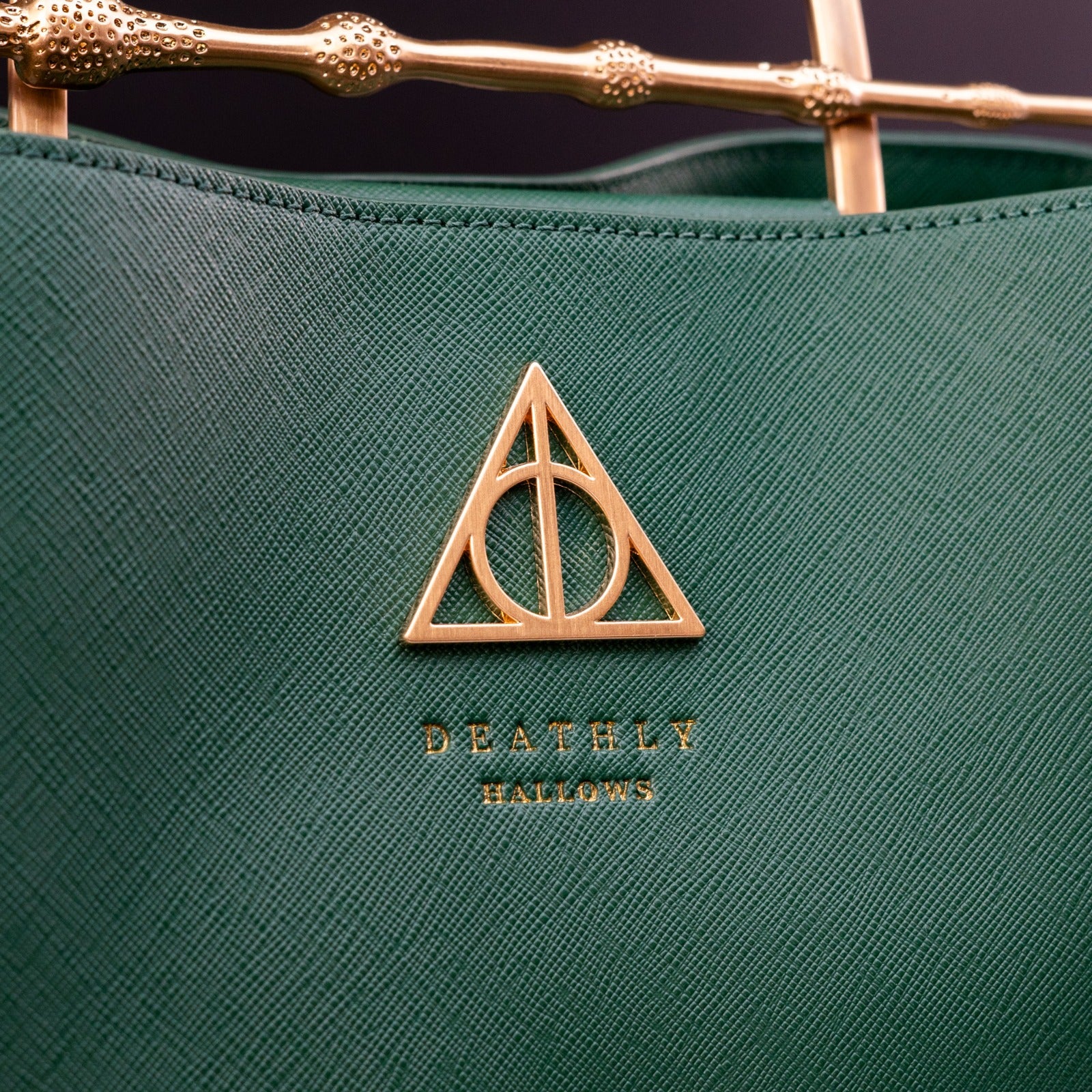Loungefly x Harry Potter House Slytherin Green Saffiano Elder Wand Crossbody Handbag