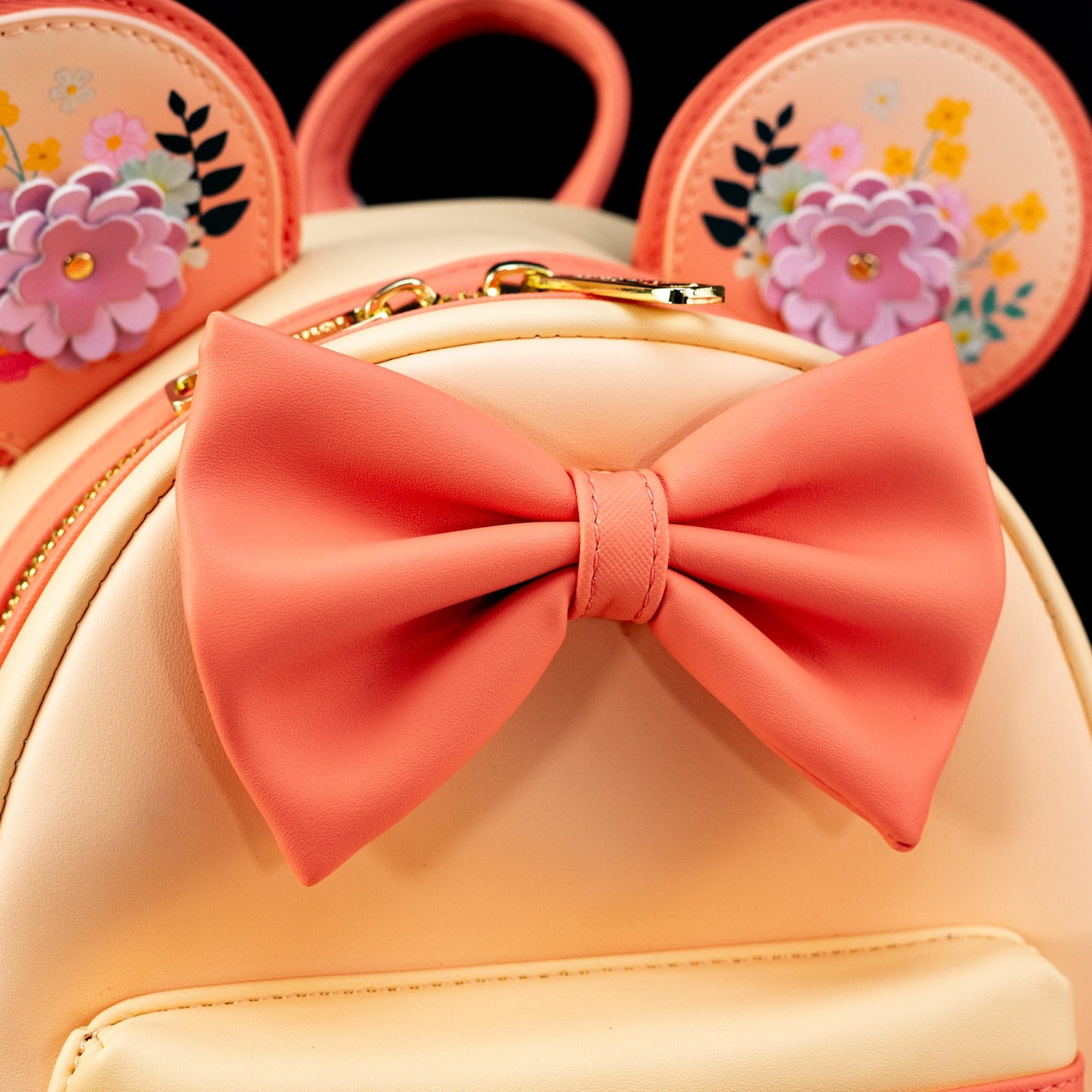 Loungefly x Disney Minnie Mouse Peach Floral Mini Backpack