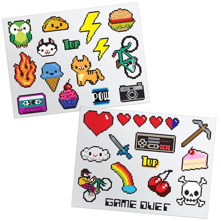 8 - Bit Temporary Tattoos - GeekCore