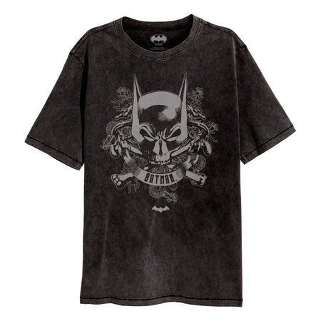 Batman Skull Crest SuperHeroes Inc. Acid Wash T-Shirt