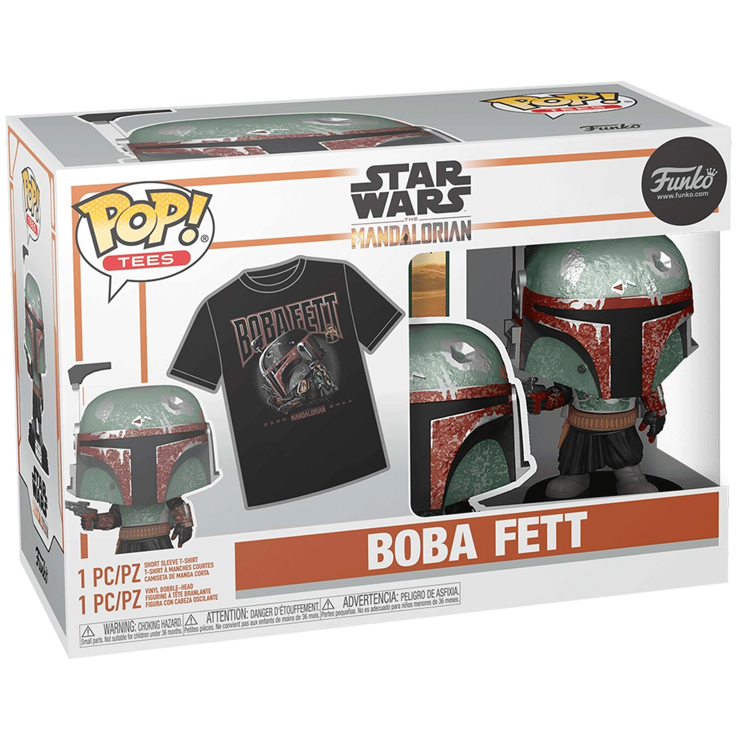 Star Wars Boba Fett with Blasters Pop! Vinyl and Tee Set