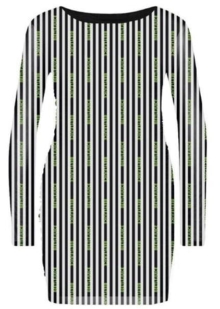 Beetlejuice Stripes Women's Mesh Bodycon Dress
