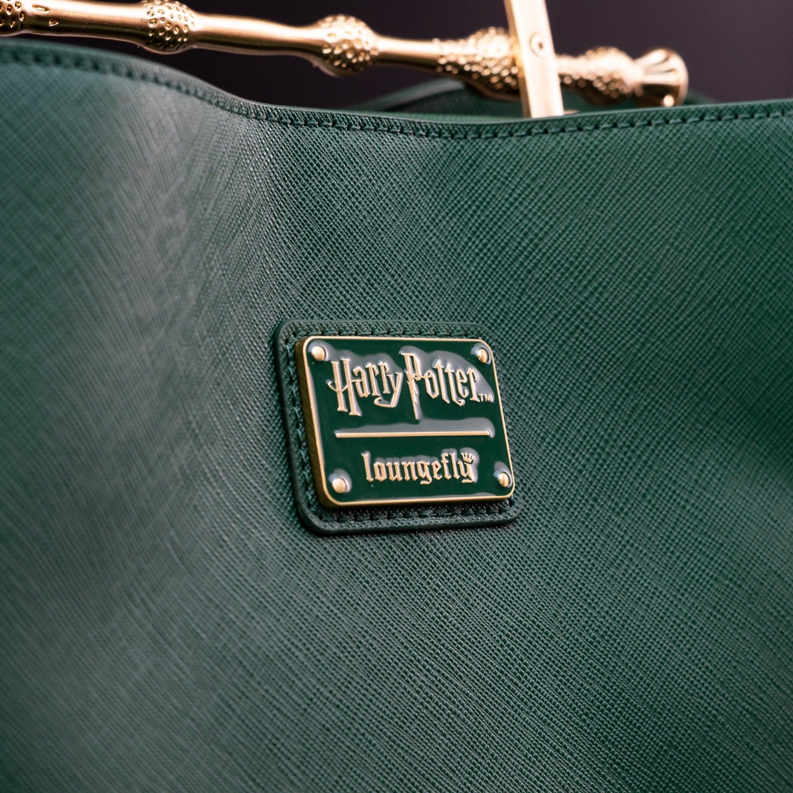Loungefly x Harry Potter House Slytherin Green Saffiano Elder Wand Crossbody Handbag