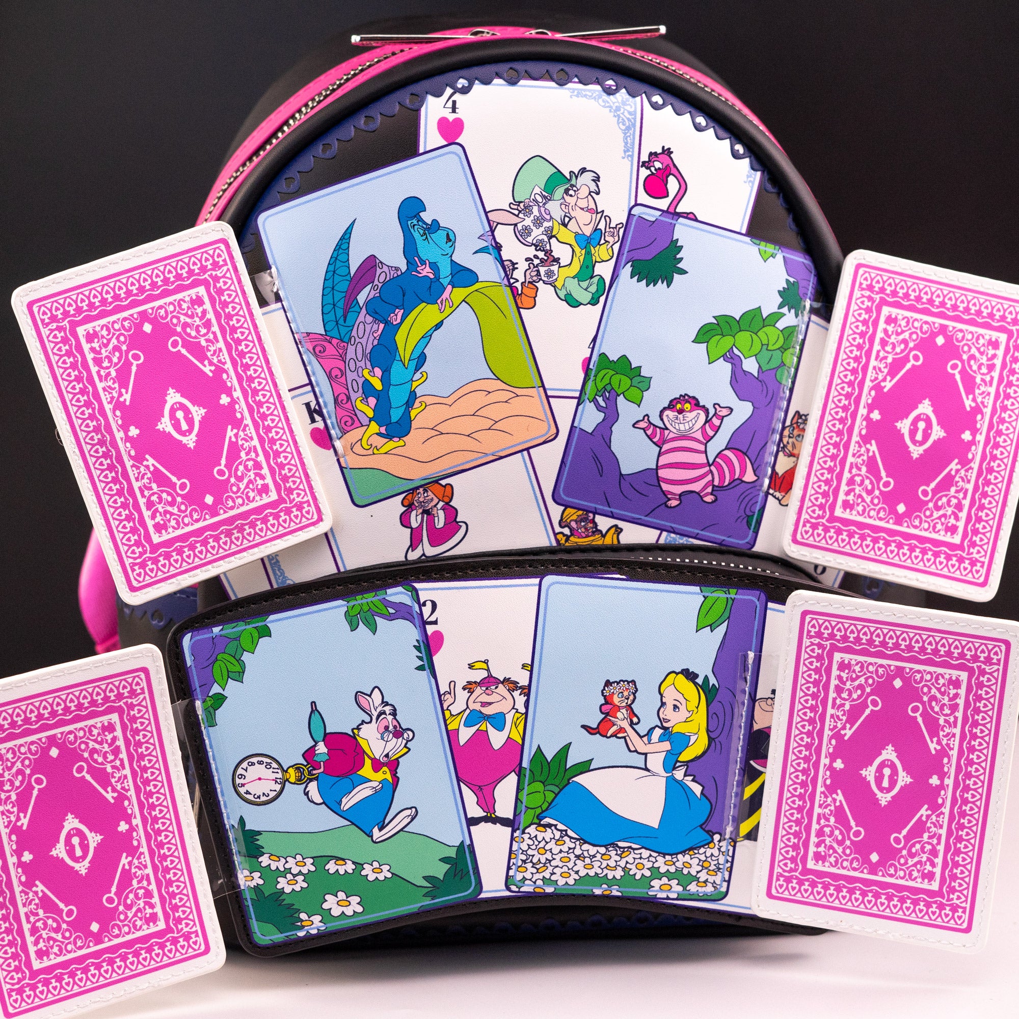 Loungefly x Disney Alice in Wonderland Character Playing Cards Mini Backpack