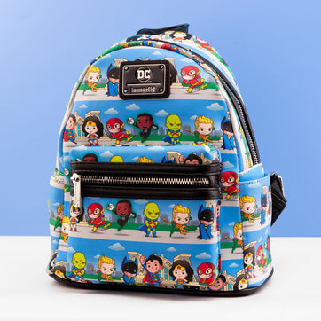 Loungefly x DC Superheroes Chibi Line Up Mini Backpack