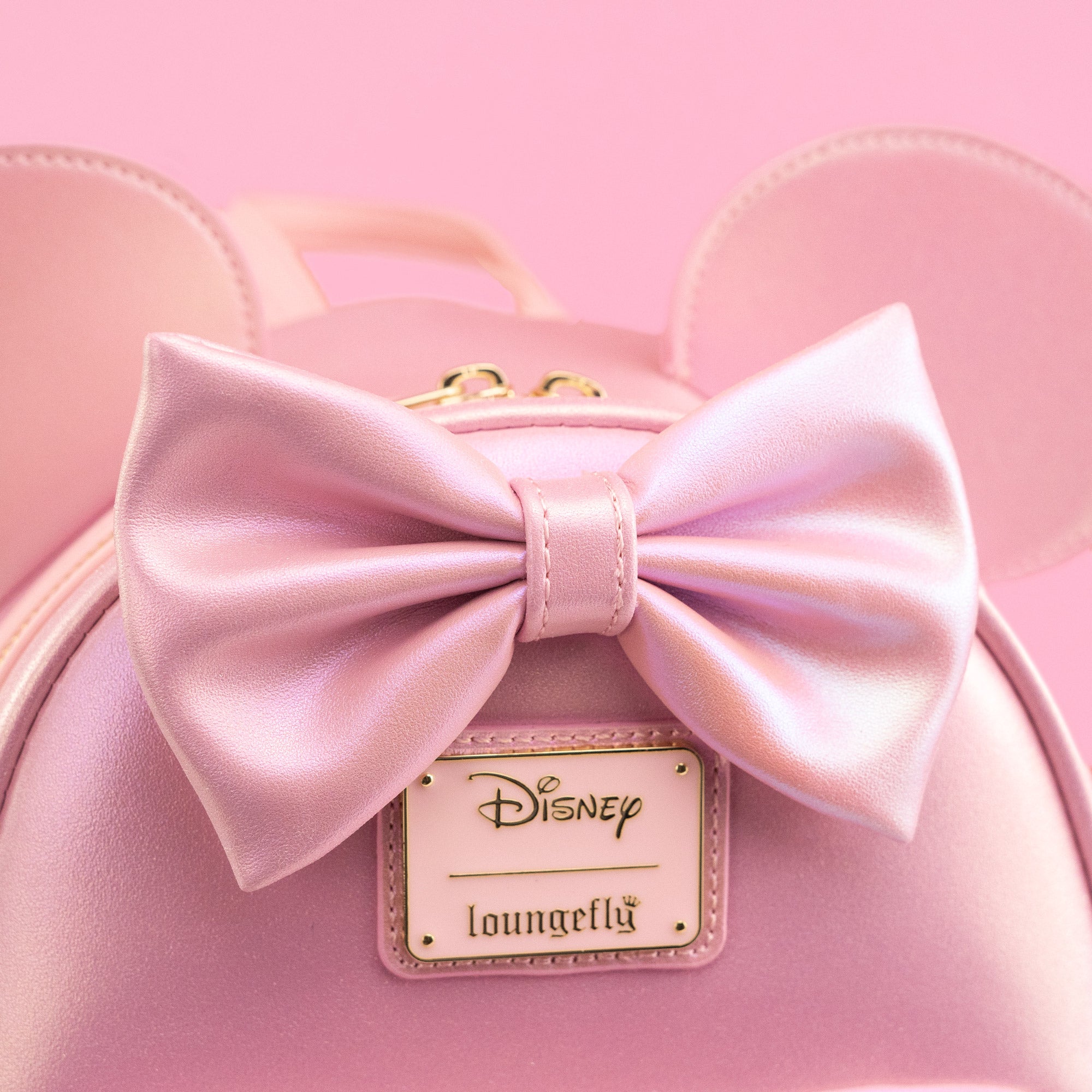 Loungefly x Disney Minnie Mouse Rose Iridescent Quilted Mini Backpack