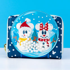 Loungefly x Disney Snowman Mickey and Minnie Mouse Snow Globe Purse