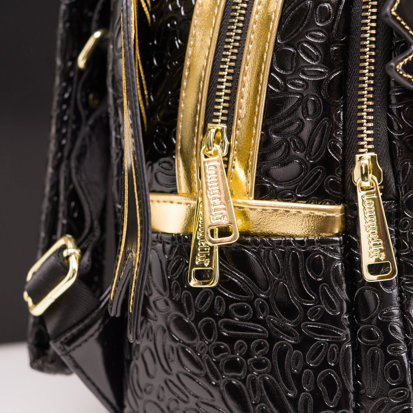 Loungefly Originals Black and Gold Dragon Mini Backpack