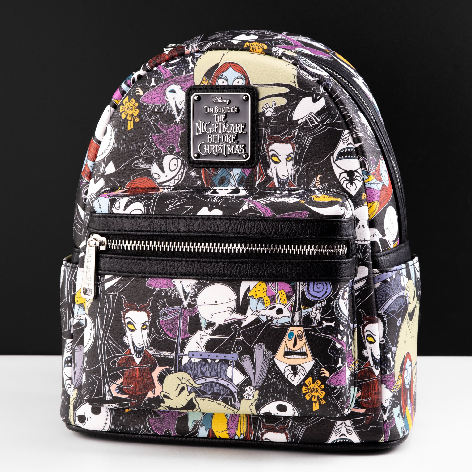 Loungefly x Disney The Nightmare Before Christmas Character All Over Print Mini Backpack