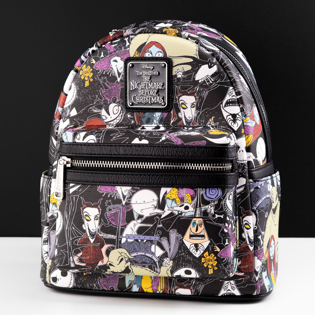 Loungefly x Disney The Nightmare Before Christmas Character All Over Print Mini Backpack