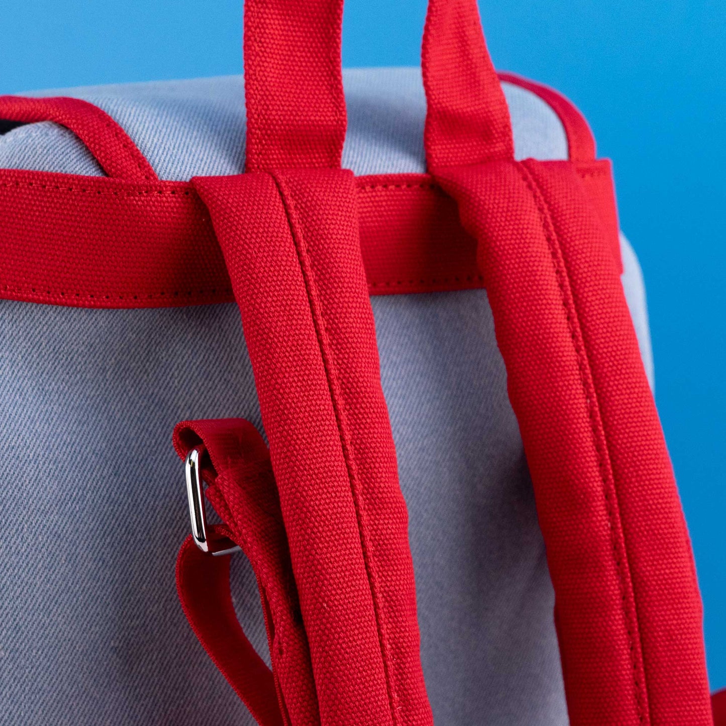 Loungefly x Disney Mickey and Minnie Denim Cherries Canvas Mini Backpack