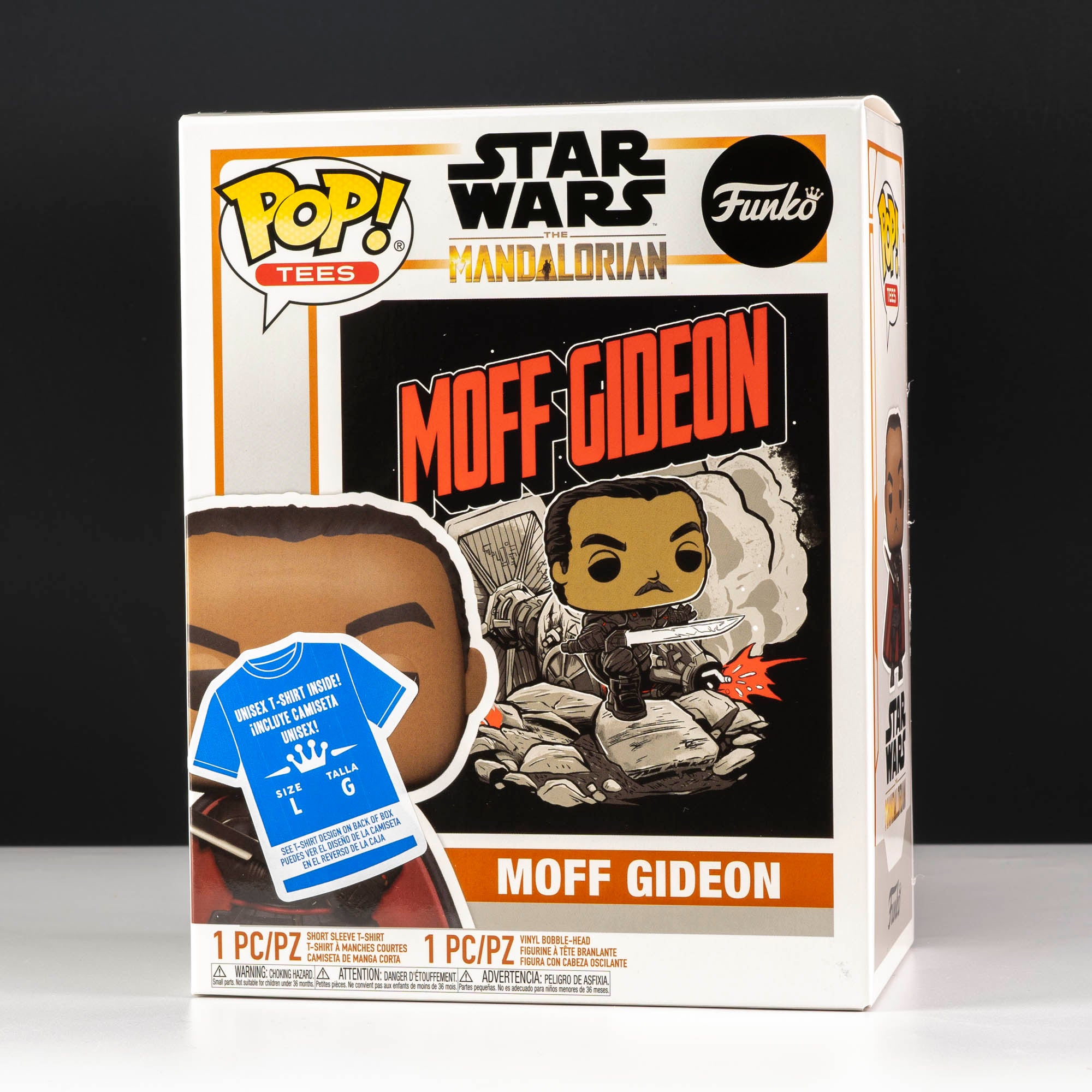 Star Wars The Mandalorian Moff Gideon Pop! Vinyl and Tee Set