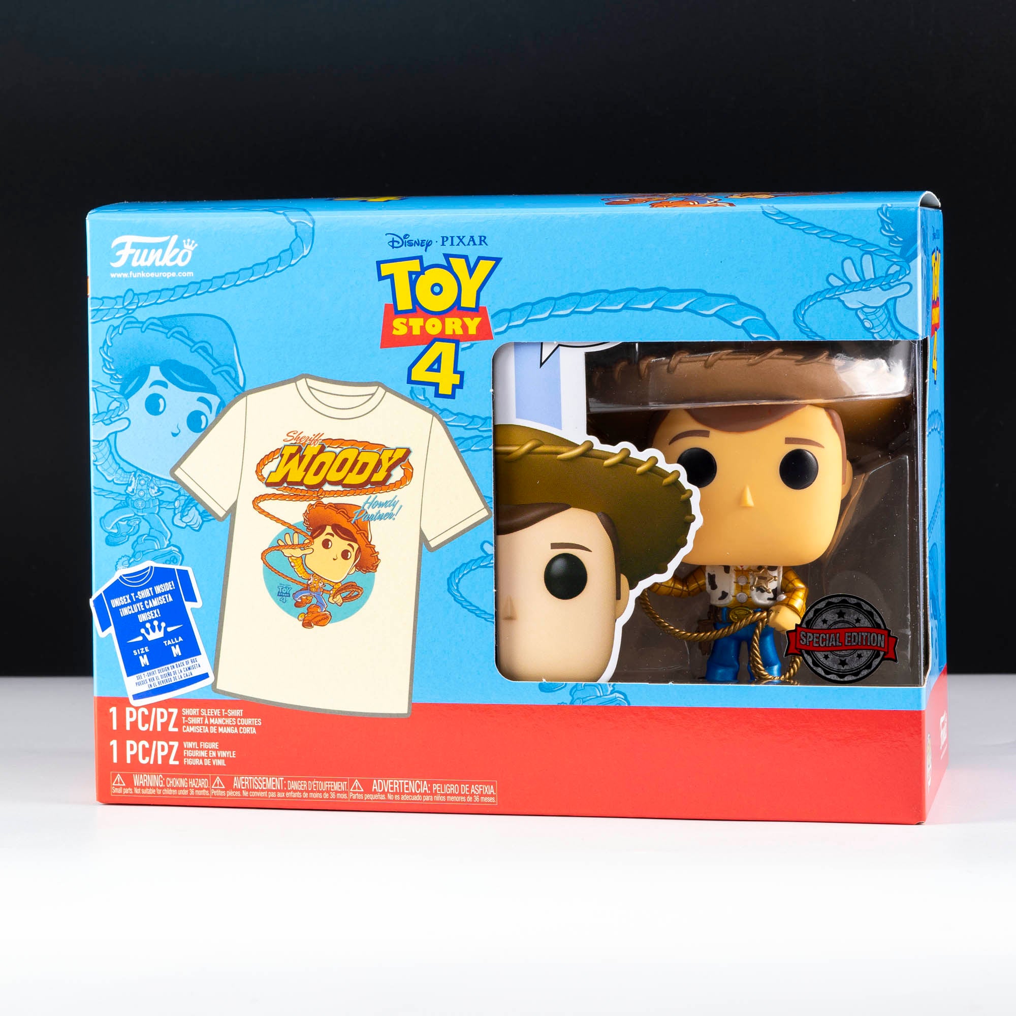 Disney Pixar Toy Story Woody Pop! Vinyl and Tee Set