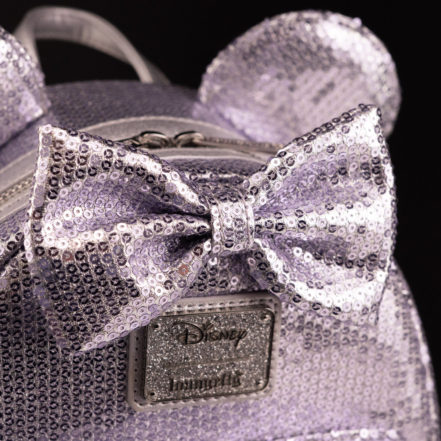 Loungefly x Disney Minnie Mouse Silver Sequin Mini Backpack