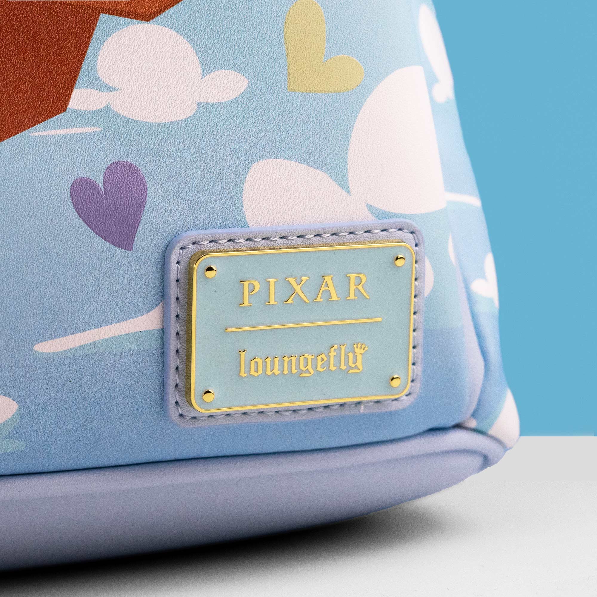 Loungefly x Disney Pixar Up Carl and Ellie Foil Hearts Balloons Mini Backpack With Coin Bag