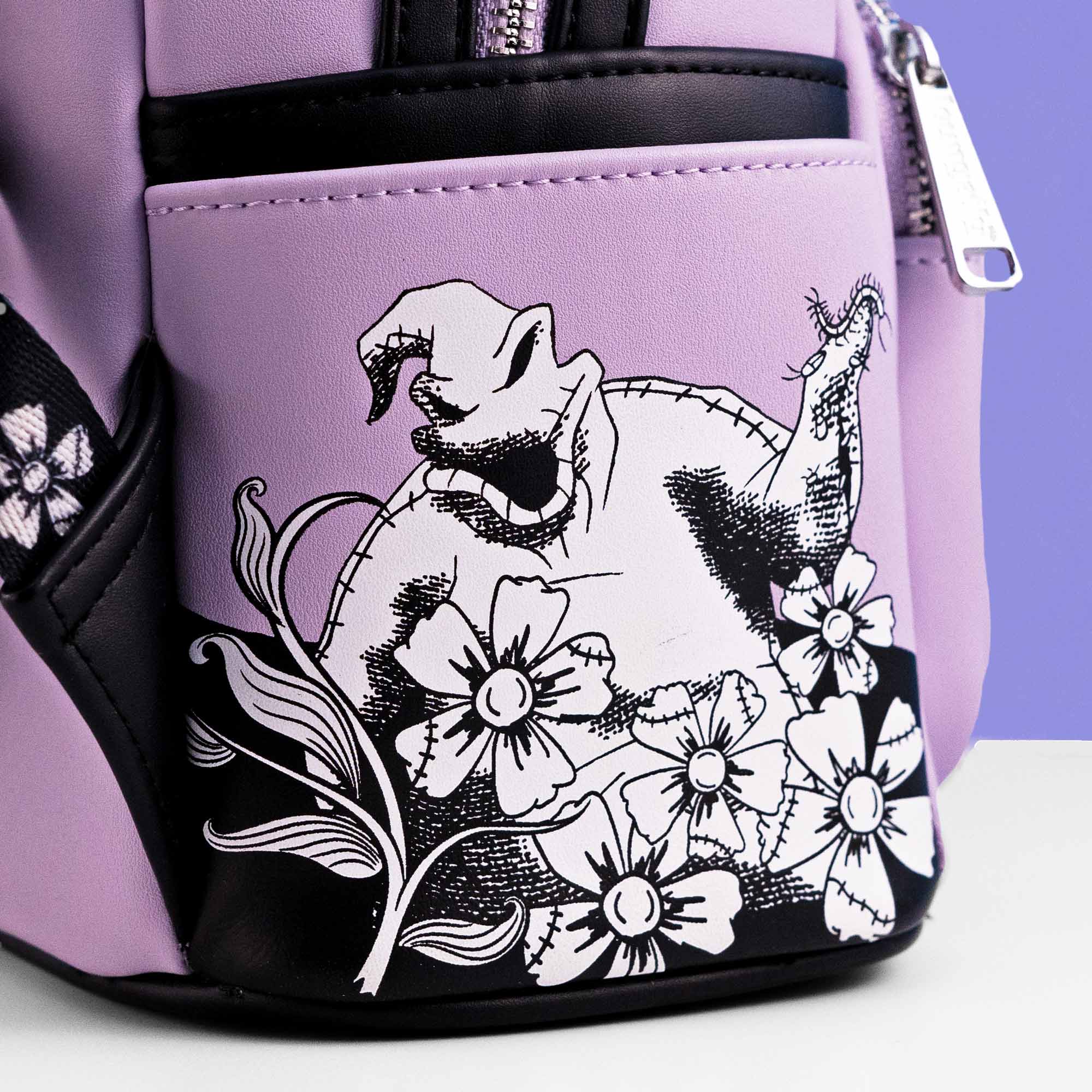Loungefly x The Nightmare Before Christmas Jack and Sally Lavender Floral Mini Backpack