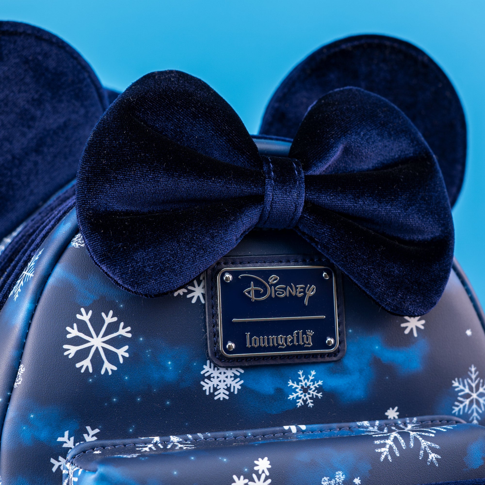 Loungefly x Disney Minnie Mouse Velvet Snowflakes Mini Backpack