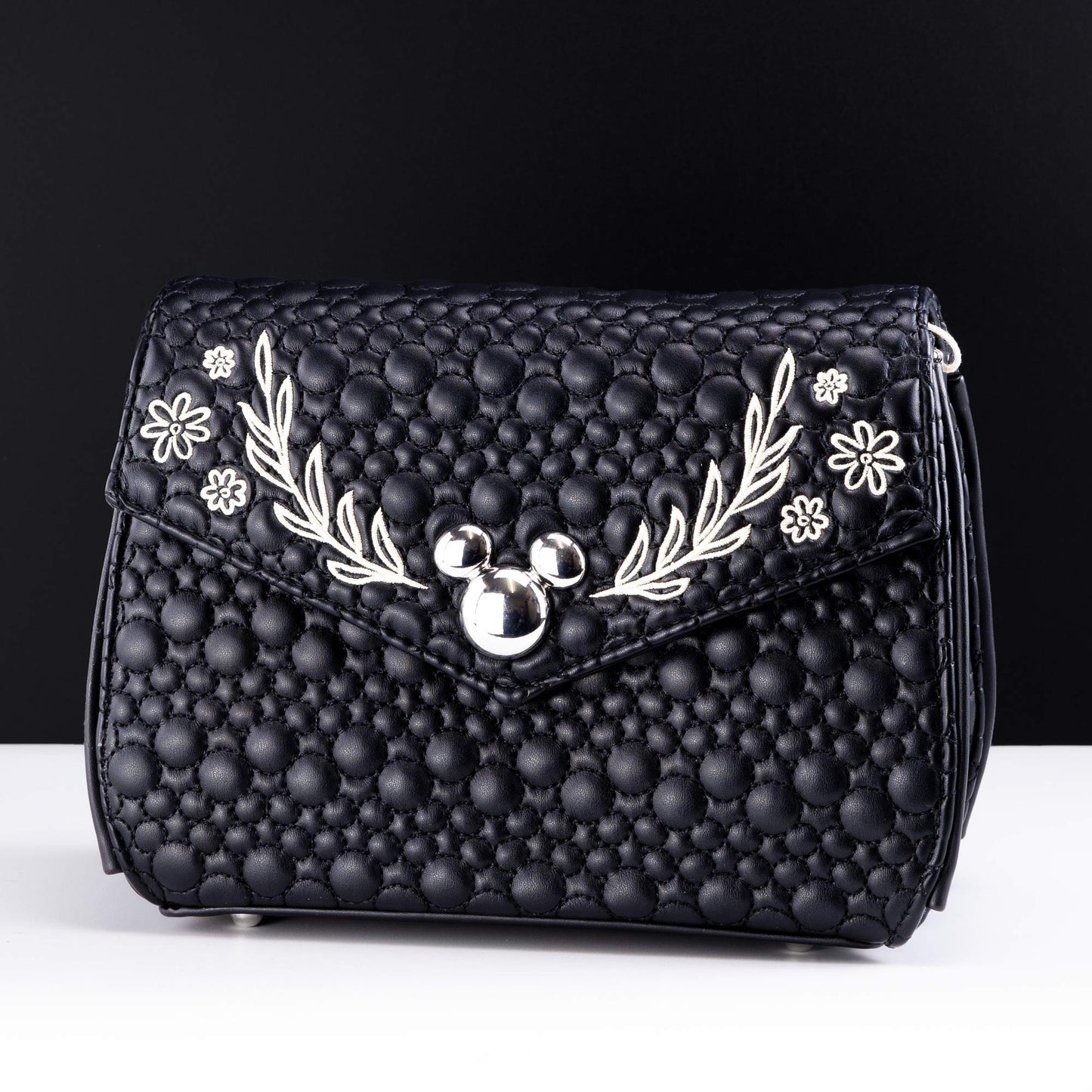 Loungefly x Disney Mickey Mouse Quilted Floral Crossbody Bag