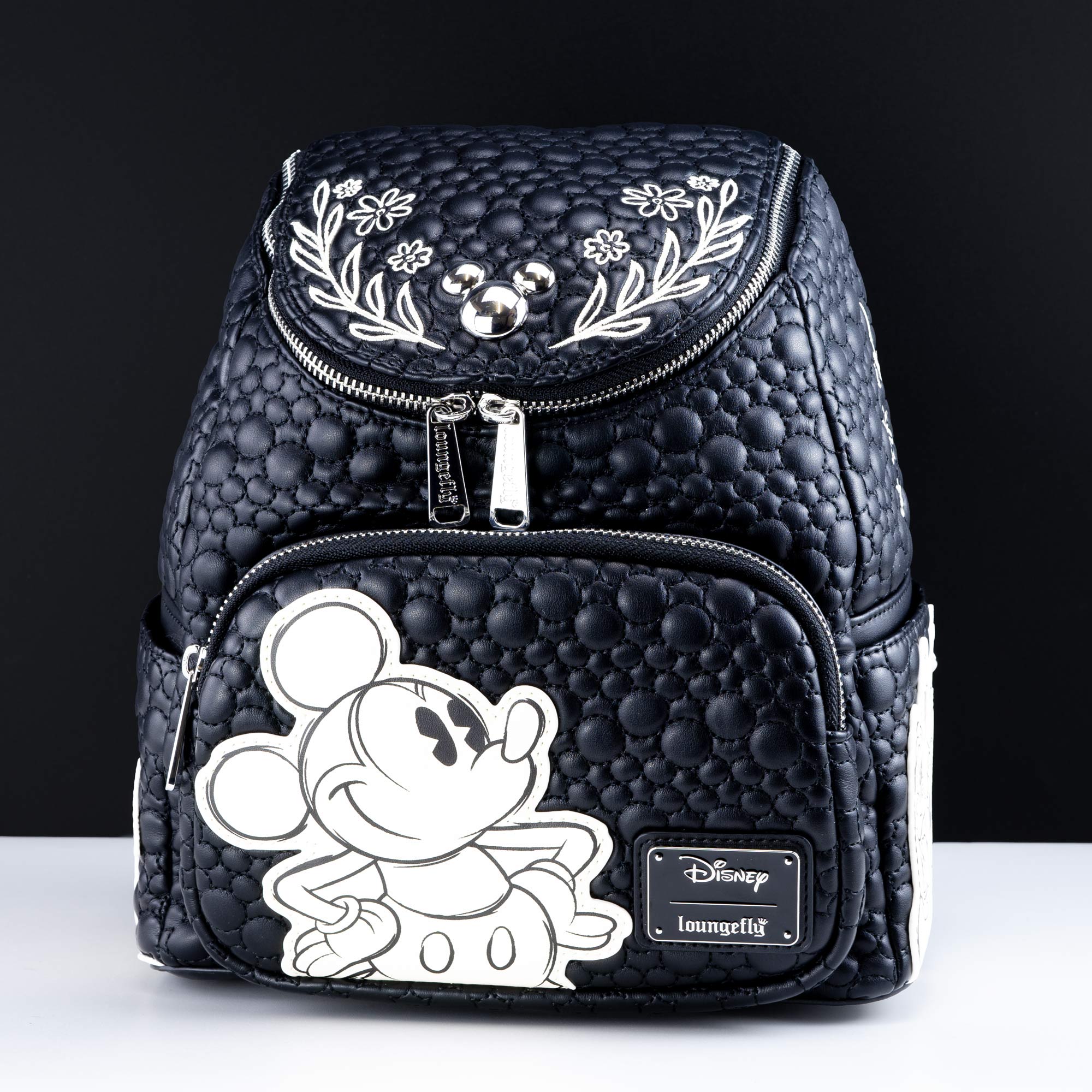 Loungefly x Disney Mickey & Friends Quilted Floral Mini Backpack