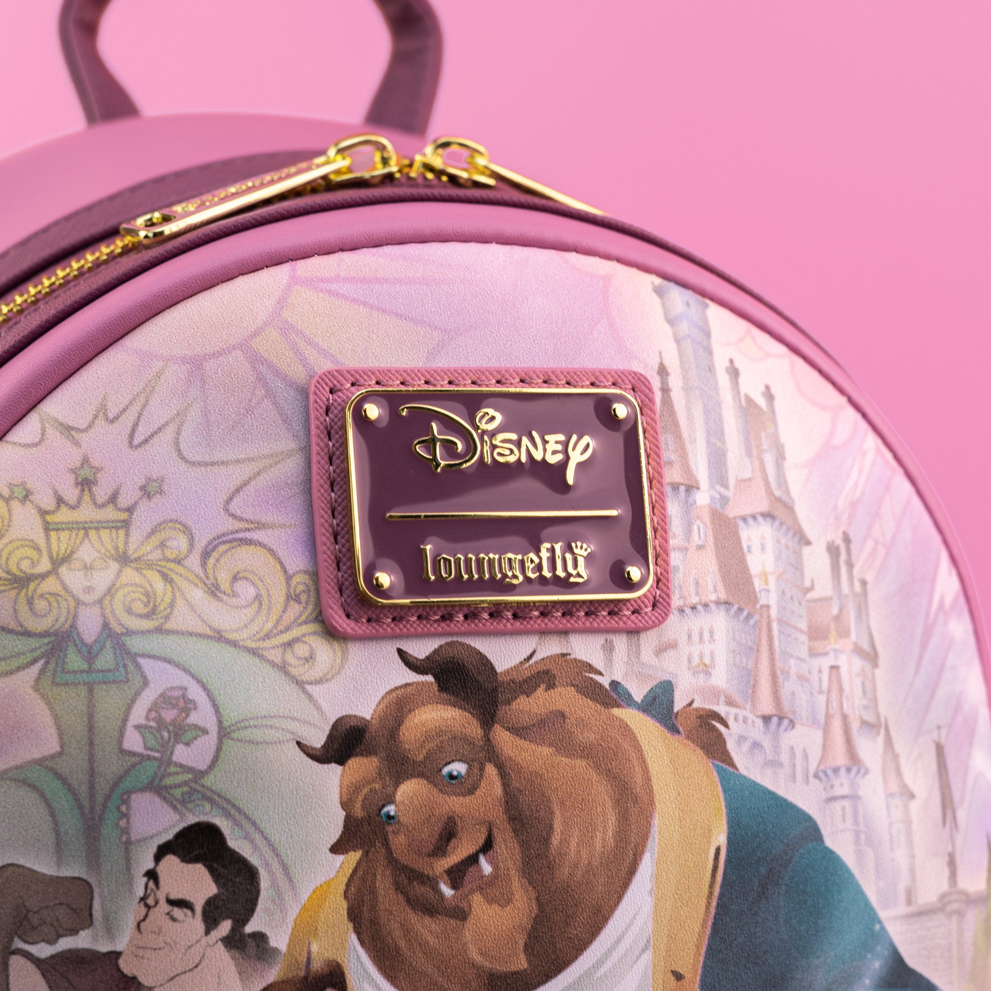 Loungefly x Disney Beauty and the Beast Pastel Character Ensemble Mini Backpack