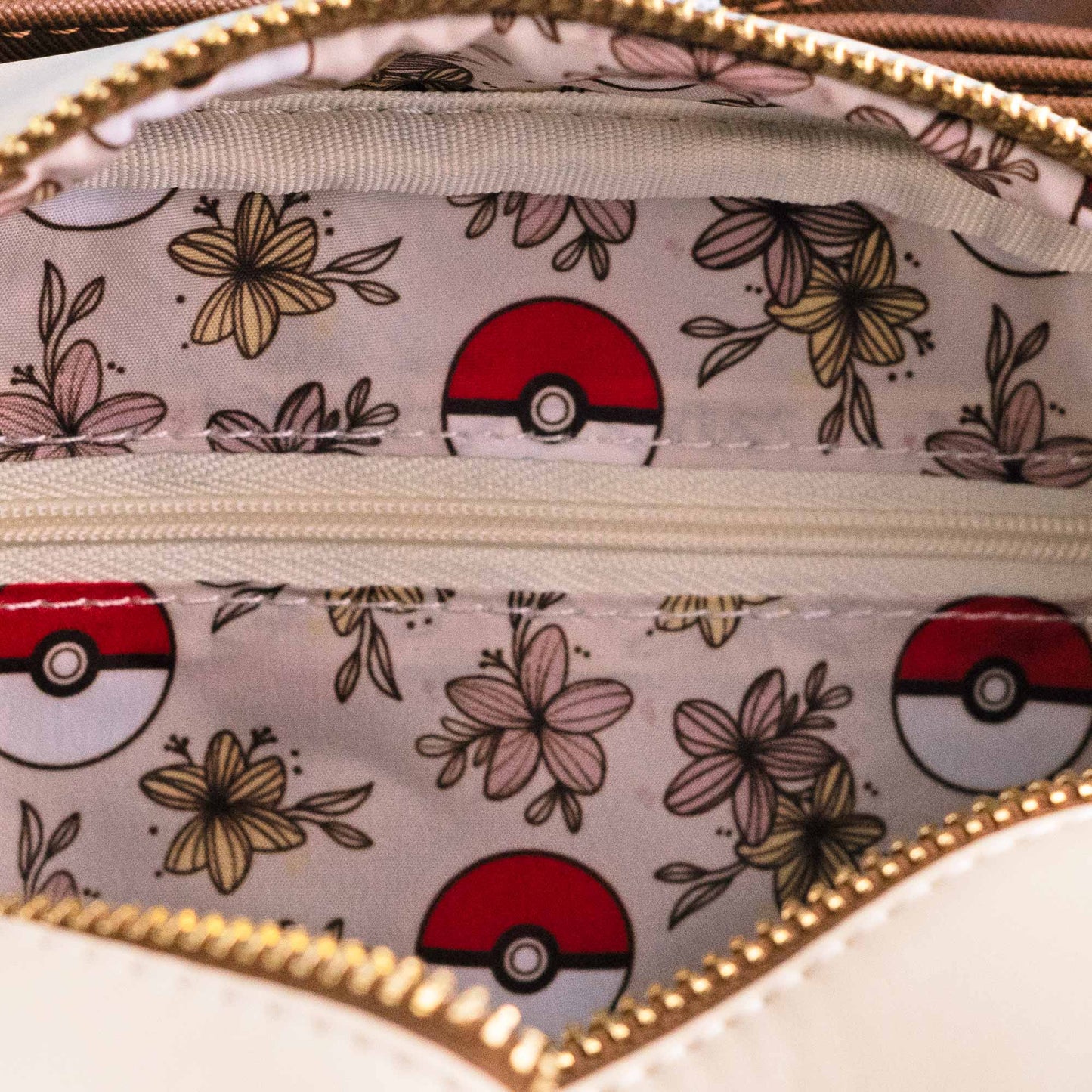 Loungefly x Pokemon Pikachu & Eevee Floral Pokeball Crossbody