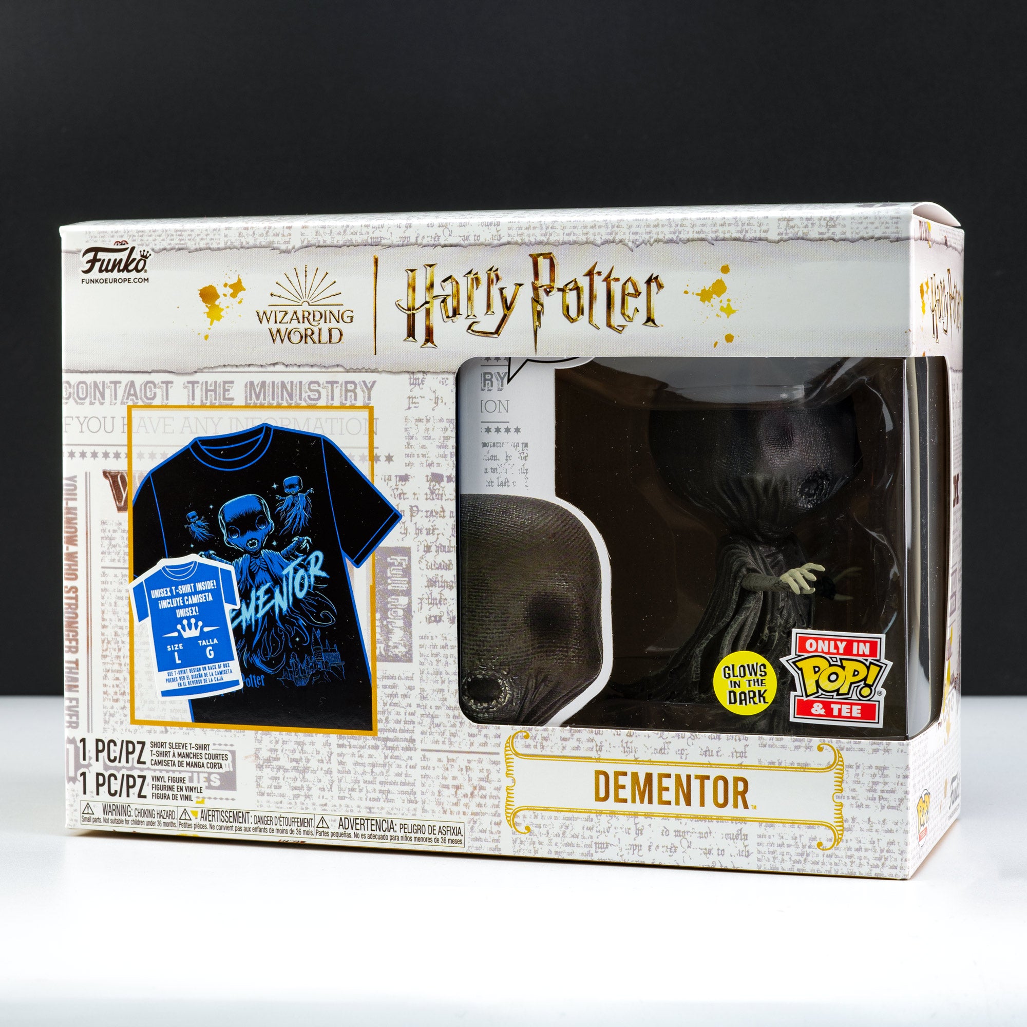 Harry Potter Dementor (Glow in the Dark) Pop! Vinyl and Tee Set