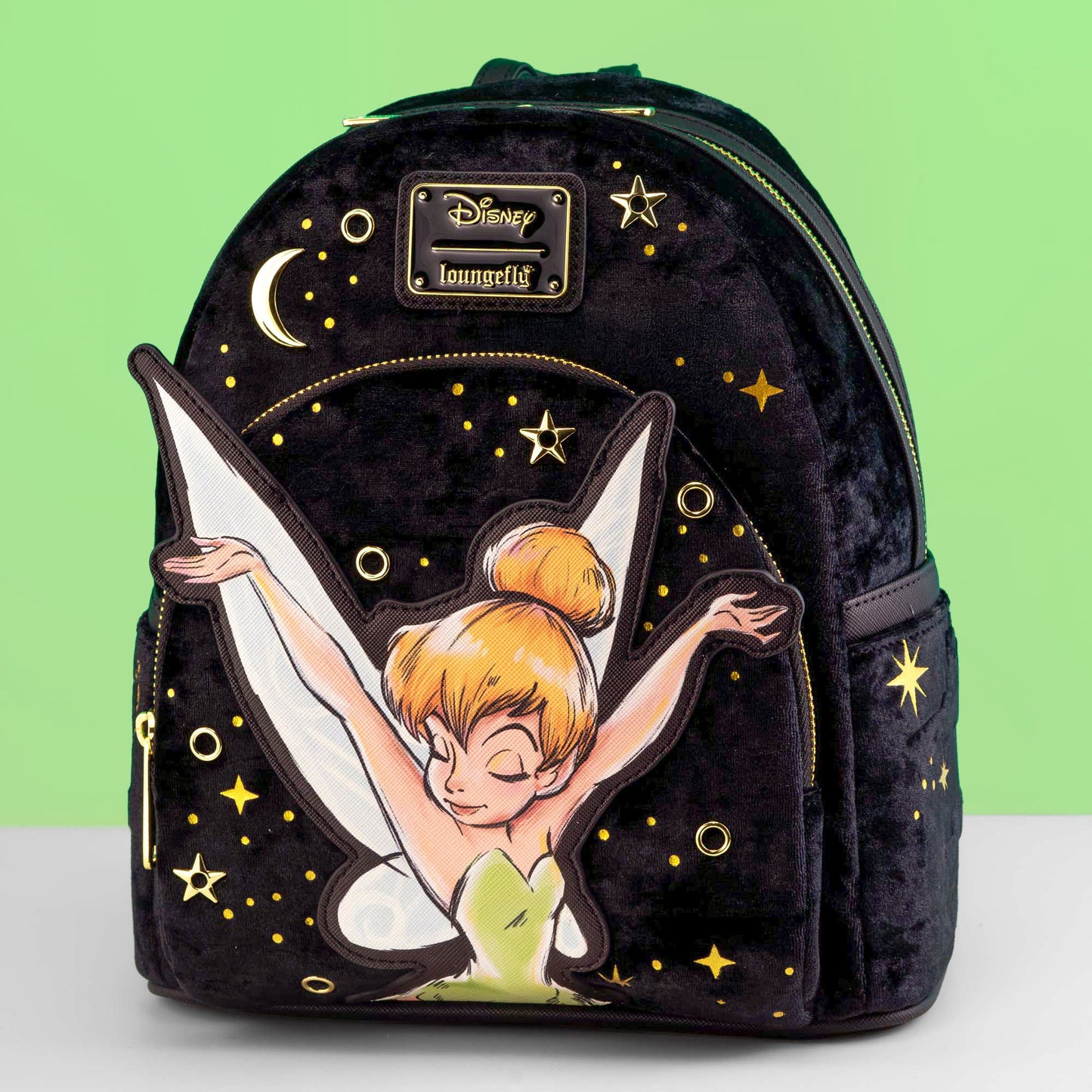 Loungefly x Disney Tinker Bell Pixie Dust Velvet Mini Backpack