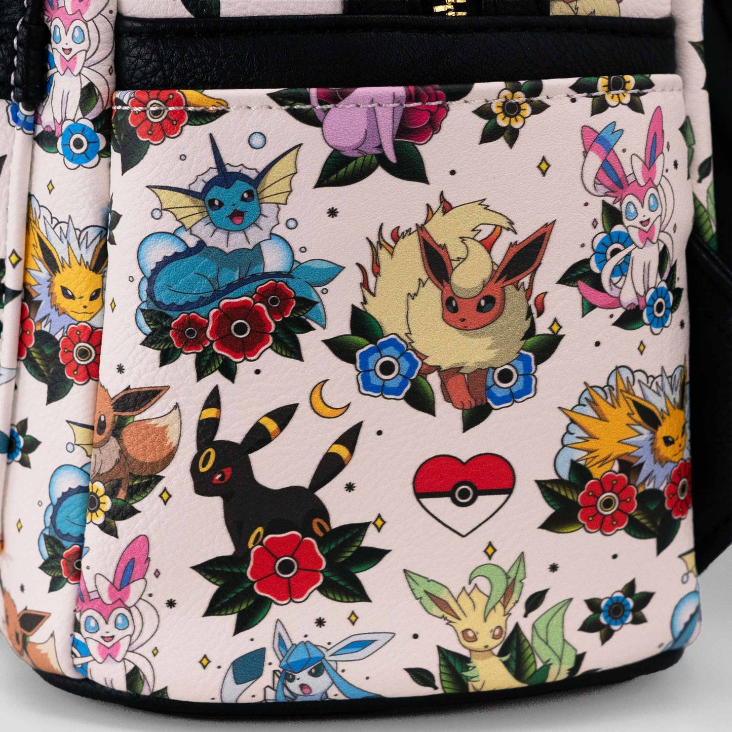 Loungefly x Pokemon Eevee Evolutions Tattoo AOP Mini Backpack