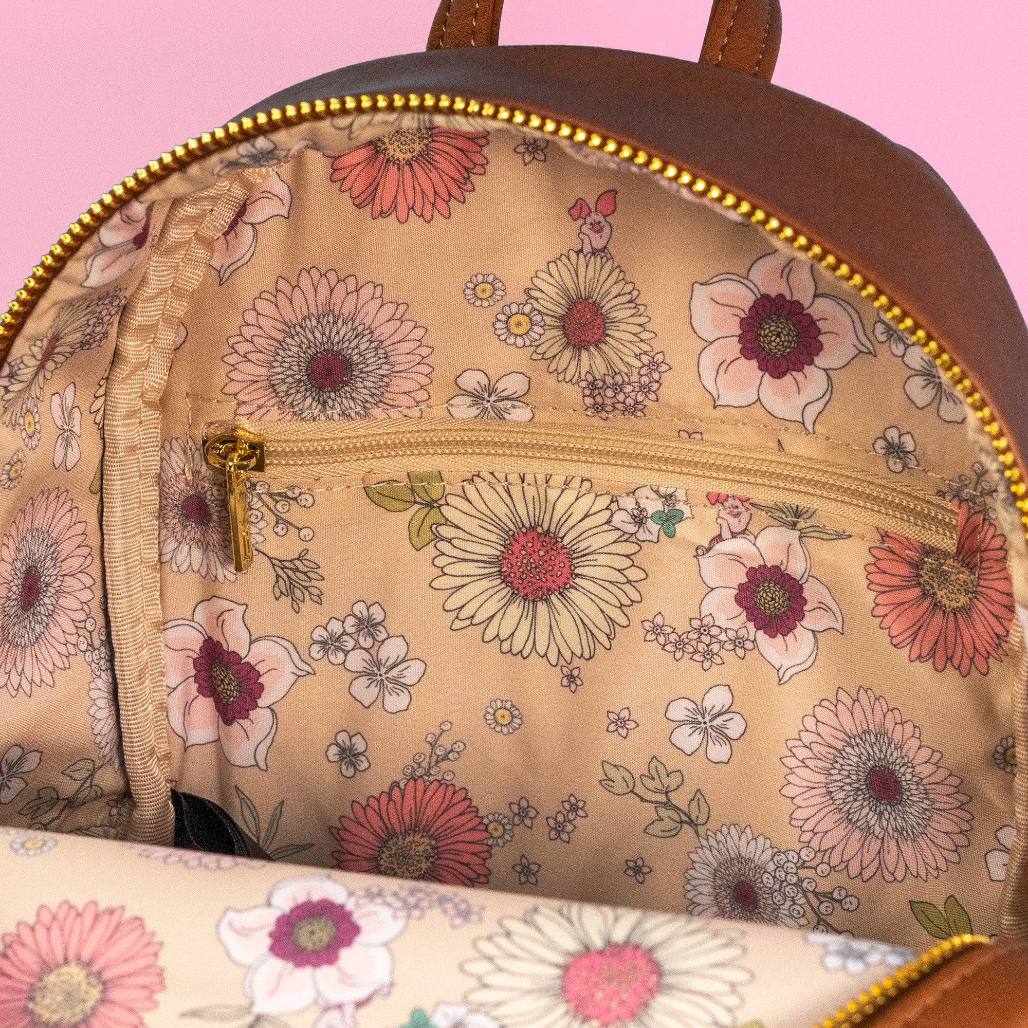 Loungefly x Disney Winnie the Pooh Floral Print Flap Pocket Mini Backpack